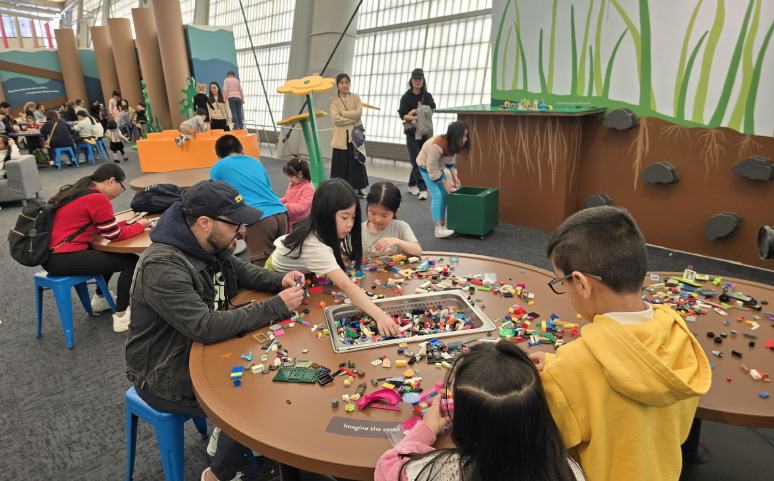 A picture of a student exploring the Energetical Exhibition.